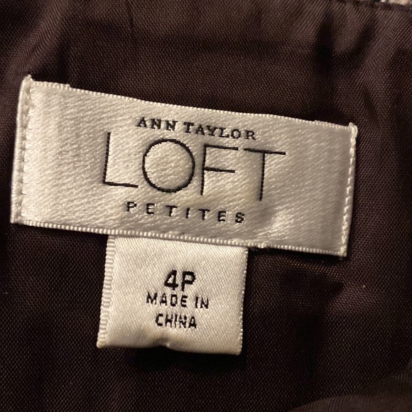 LOFT ANN TAYLOR petite tweed boucle wool skirt purple magenta grey 4 4P - Picture 2 of 4